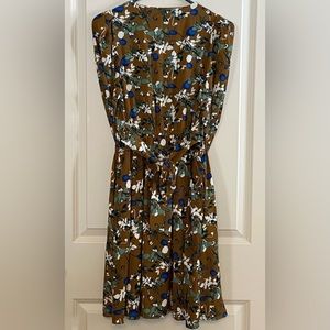 NWT Garuso Sz-XS Midi New/Boutique Floral Dress Tie/Elastic Waist, Buttonup Top🎄